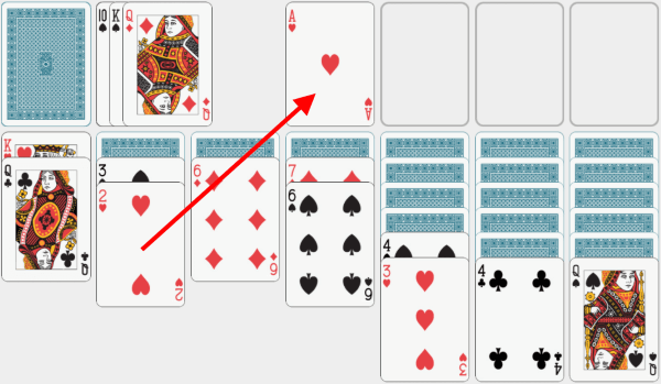 Solitaire, solving example, chapter 8