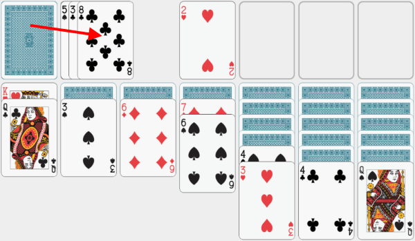 Solitaire, solving example, chapter 10