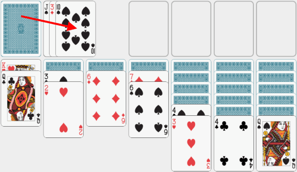 Solitaire, solving example, chapter 6
