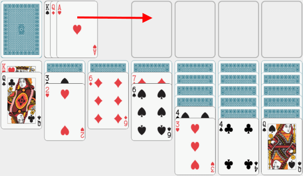 Solitaire, solving example, chapter 7